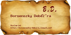 Borsenszky Debóra névjegykártya